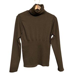 Fitted Cotton Candy Black Ribbed Turtleneck Sweater L